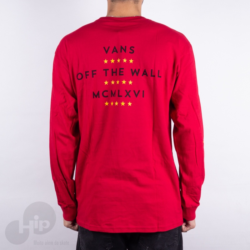 Camiseta Manga Longa Vans Victory Vermelha