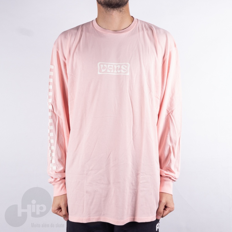 Camiseta Manga Longa Vans Washed Out Pro Rosa