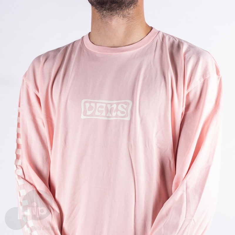 Camiseta Manga Longa Vans Washed Out Pro Rosa