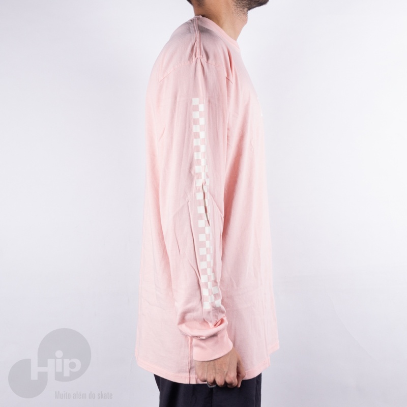 Camiseta Manga Longa Vans Washed Out Pro Rosa