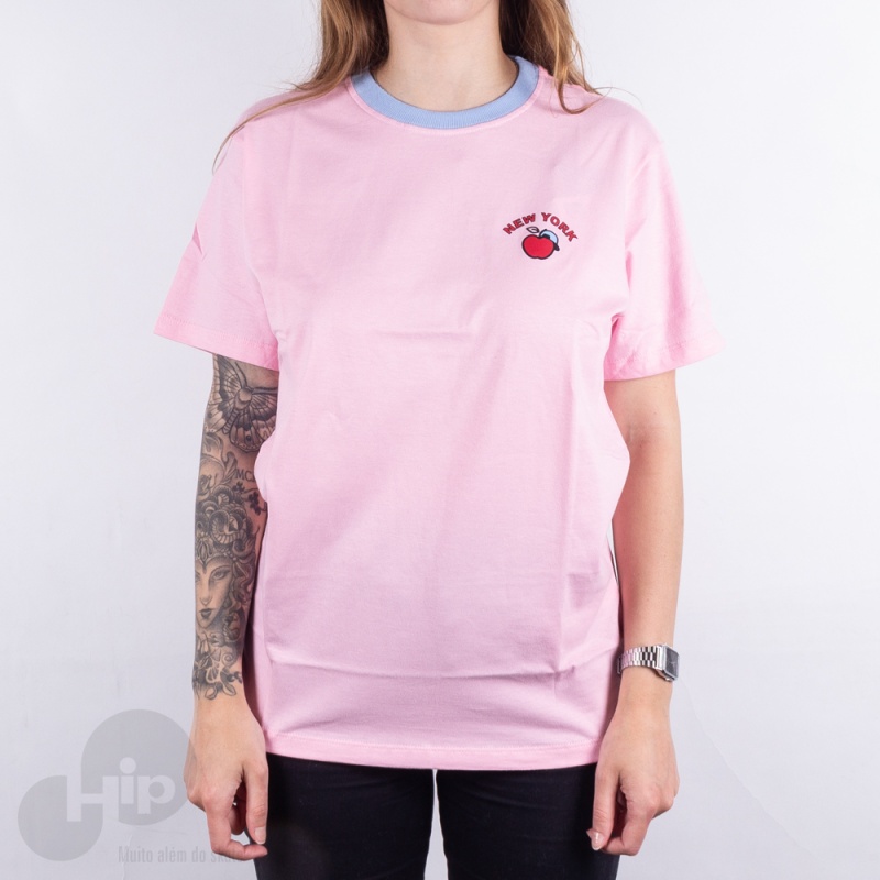 Camiseta New Era Fruit Apple New York Rosa