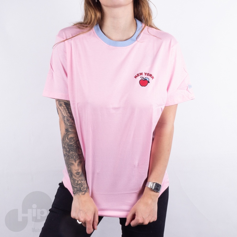 Camiseta New Era Fruit Apple New York Rosa