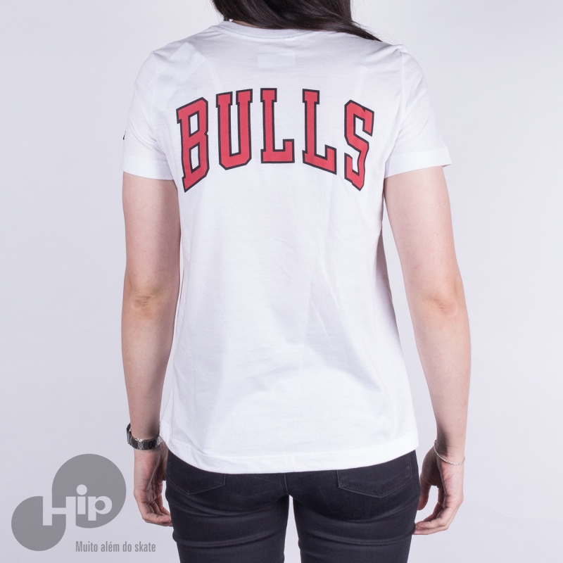 Camiseta New Era Girls Chicago Bulls Branca