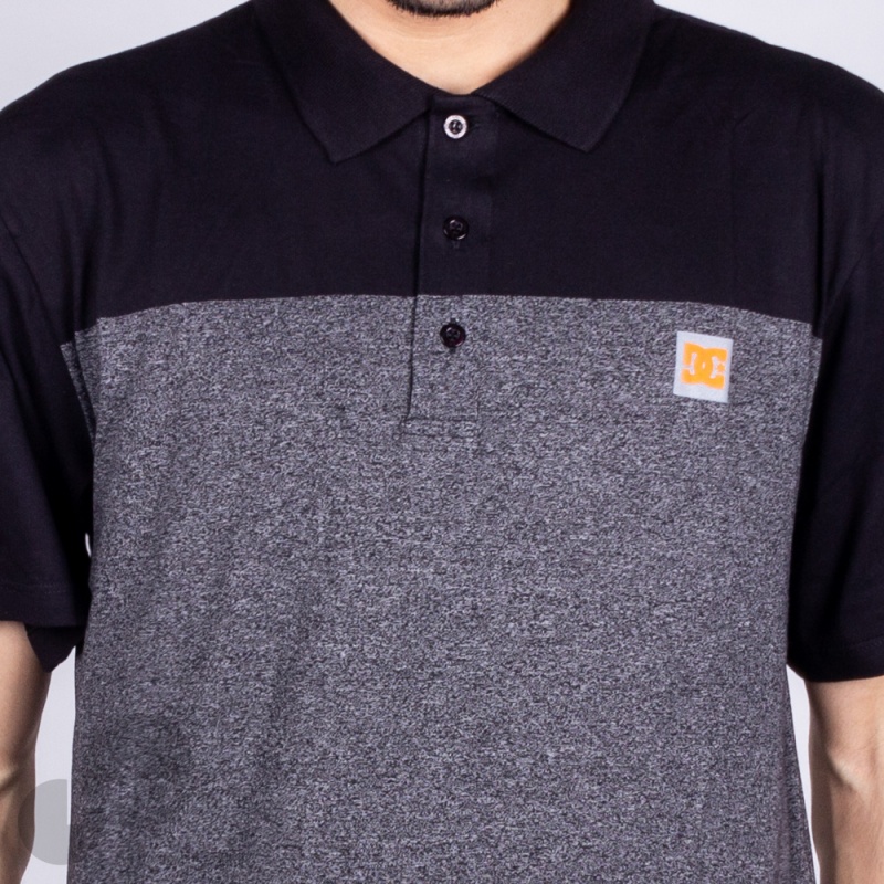 Camiseta Polo Dc Shoes Rebel Crew Preta