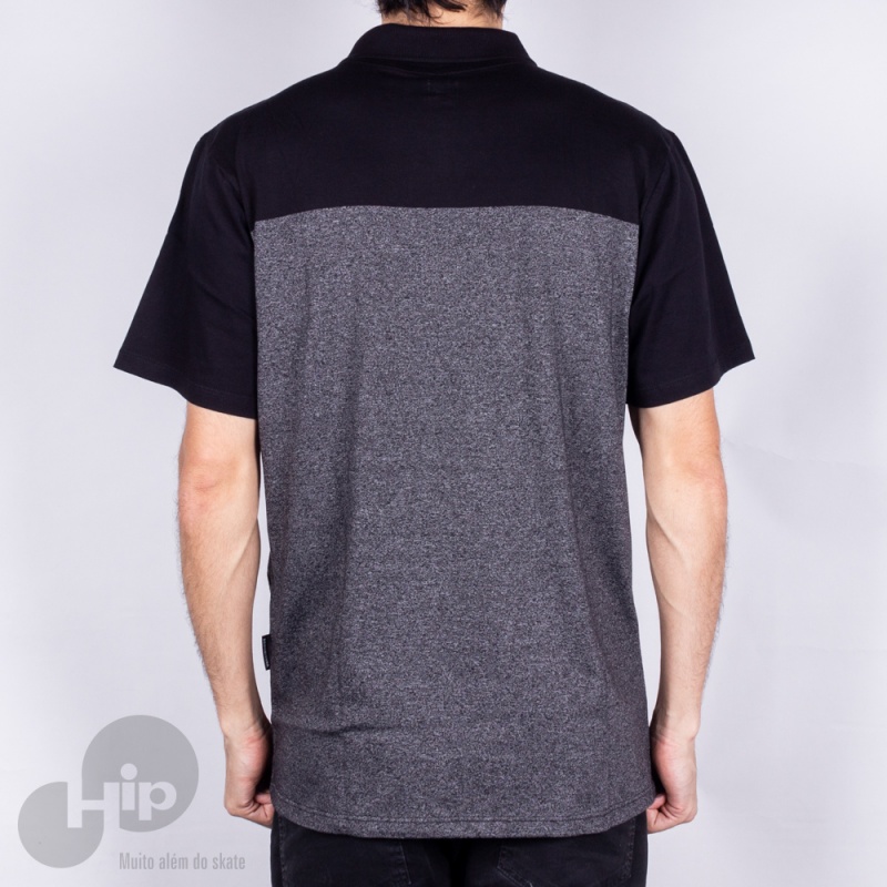 Camiseta Polo Dc Shoes Rebel Crew Preta