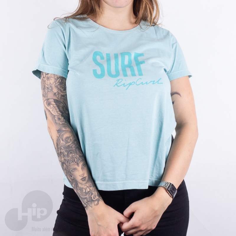 Camiseta Rip Curl Washed Surf Azul Claro