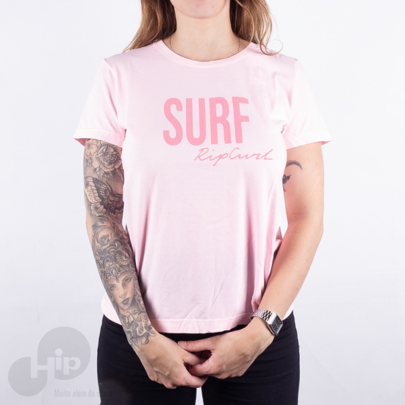 Camiseta Rip Curl Washed Surf Rosa