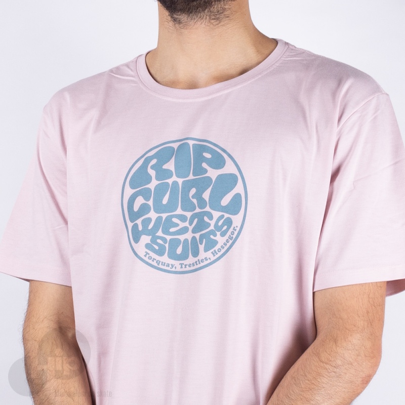 Camiseta Rip Curl Wettie Logo Rosa