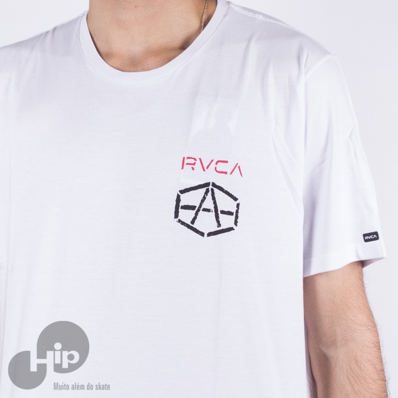Camiseta Rvca Andrew Reynolds Stencil Branca