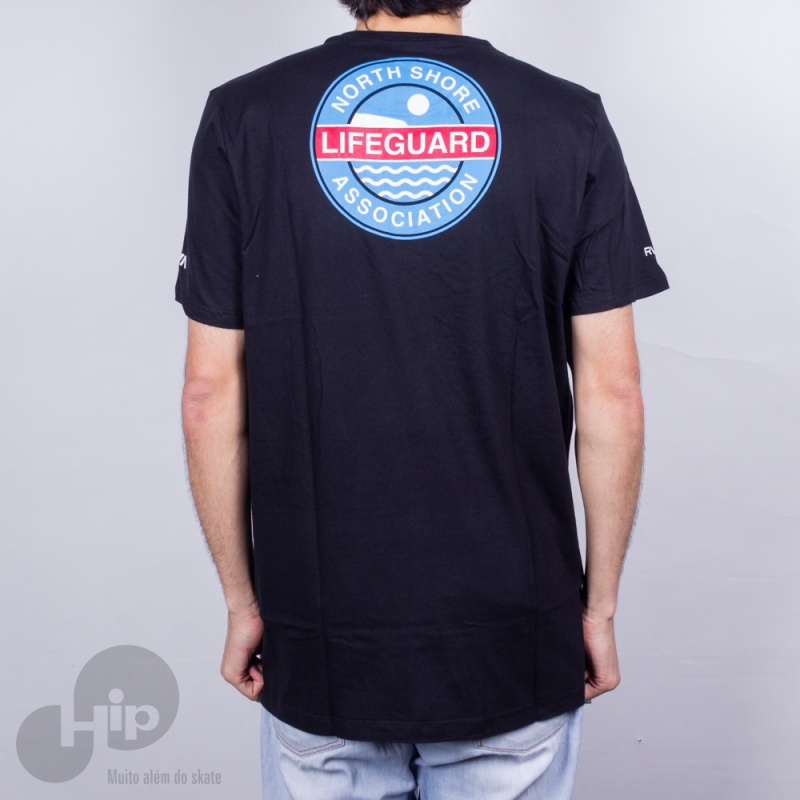 Camiseta Rvca X North Shore Lifeguard Association Preta