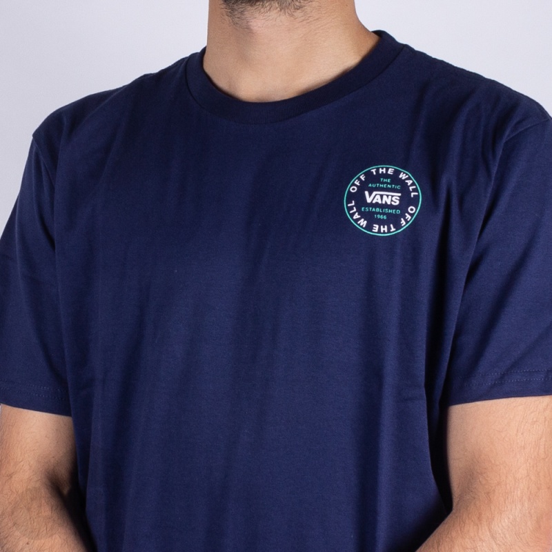 Camiseta Vans Old Skool Circle Logo Azul Escuro