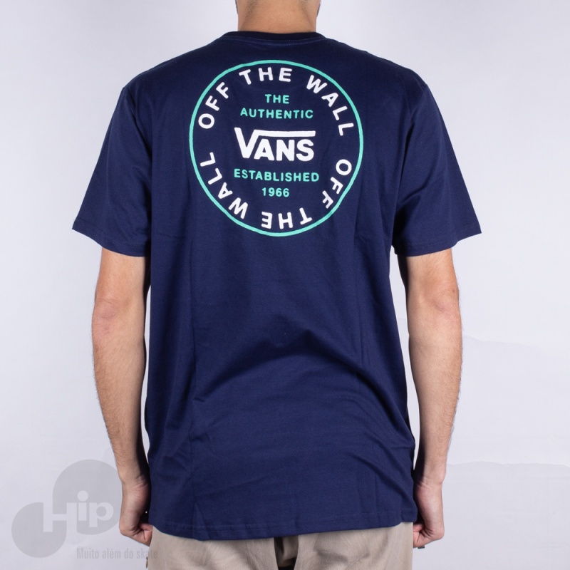 Camiseta Vans Old Skool Circle Logo Azul Escuro