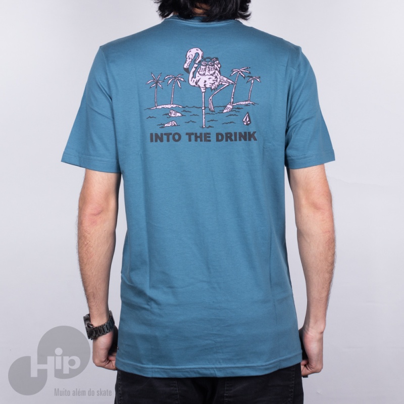 Camiseta Volcom The Drink Azul Escuro