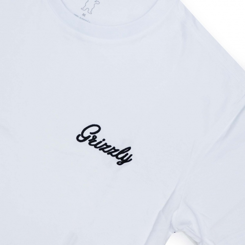 Camiseta Grizzly Cursive Embroidery Branco