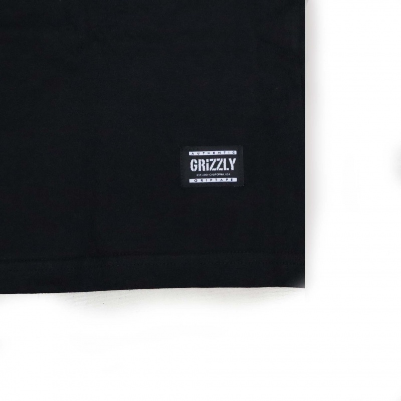 Camiseta Grizzly Cursive Embroidery Preto