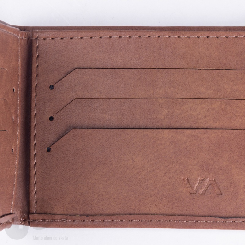 Carteira Rvca Crest Bi Fold Marrom