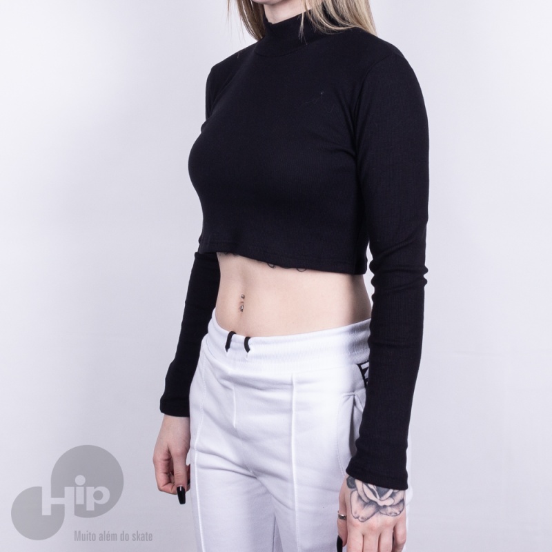 Cropped Manga Longa Stuffy Preto