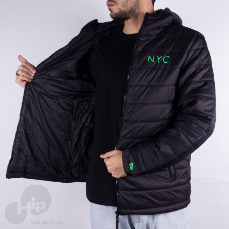 Jaqueta New Era Puffer Nyc Preta