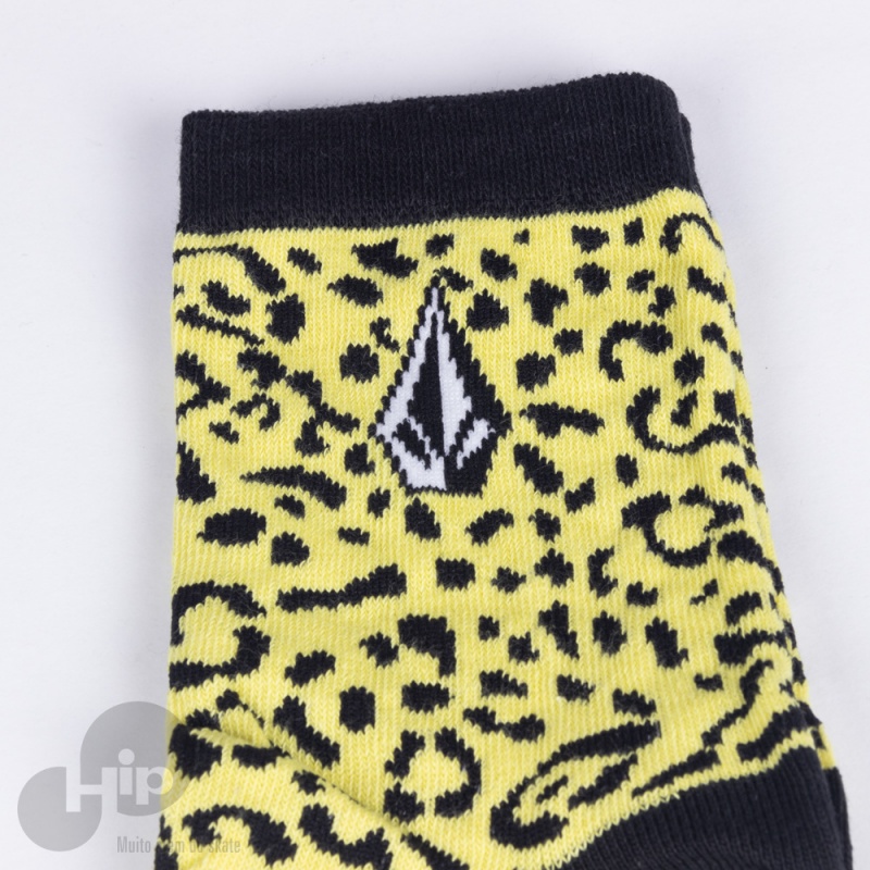 Meia Volcom Leopard Stone Amarela