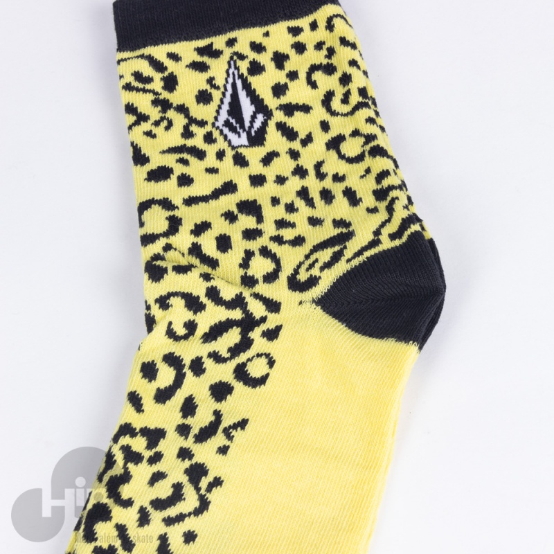 Meia Volcom Leopard Stone Amarela