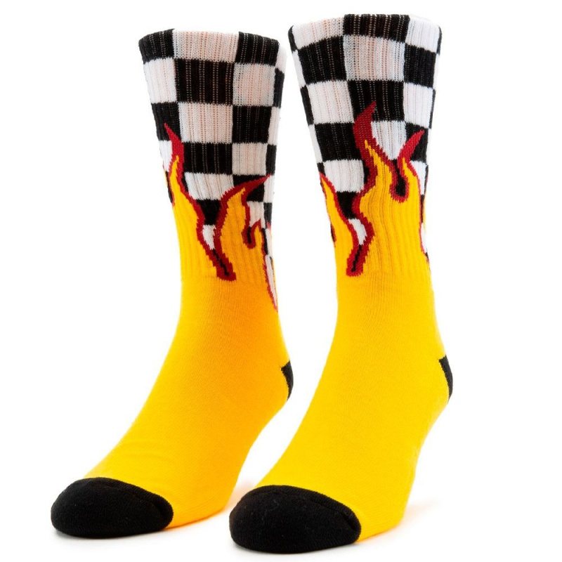 Meia Vans Flame Checkboard 41-45 Preto