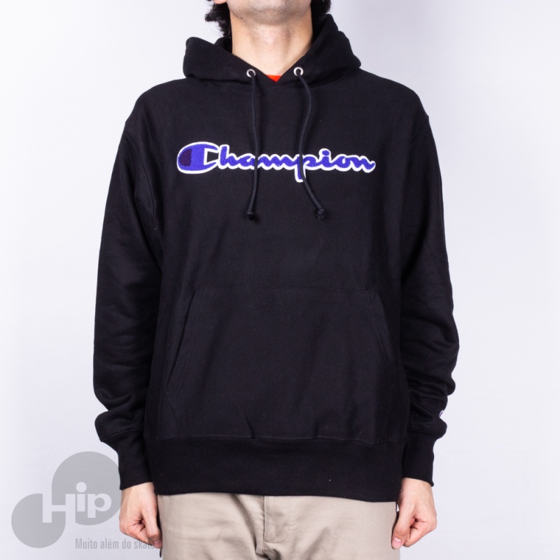 Moletom Champion Chenille Scipt Preto