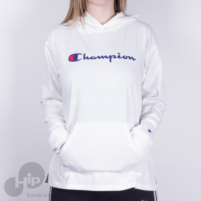 Moletom Champion Logo Script Branco