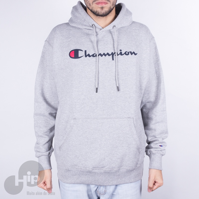 Moletom Champion Logo Y06794 Cinza Claro