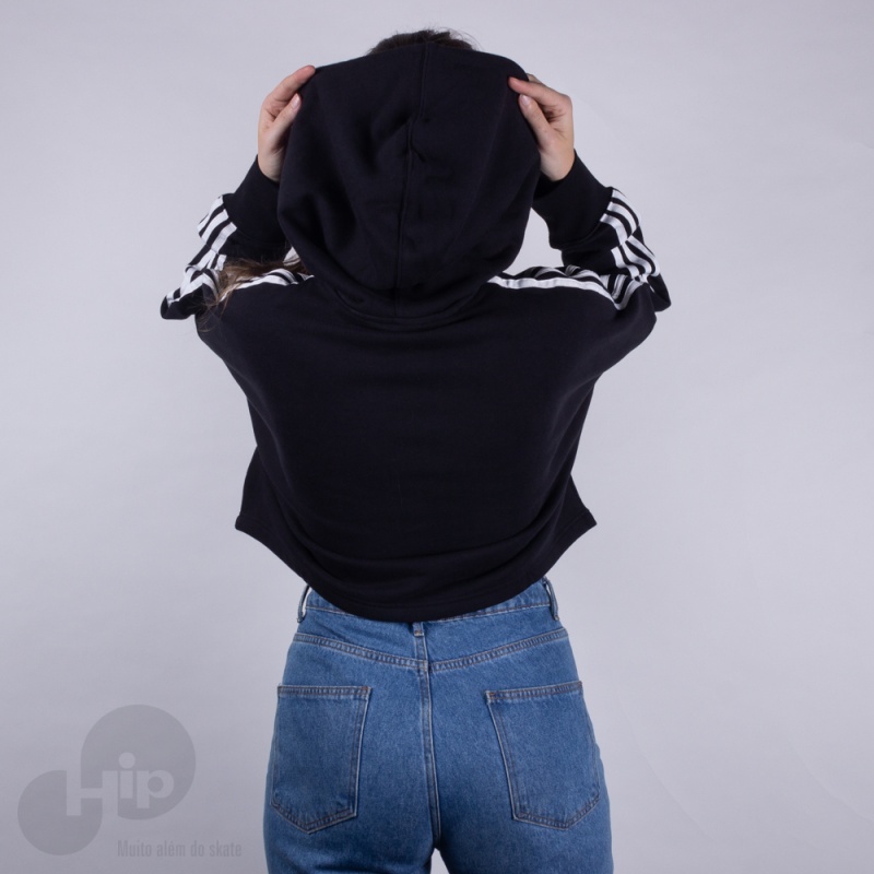 Moletom Cropped Adidas Ed7554 Preto