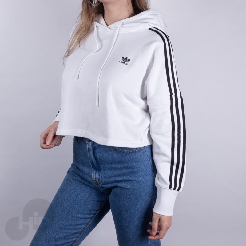 Moletom Cropped Adidas Ed7555 Branco