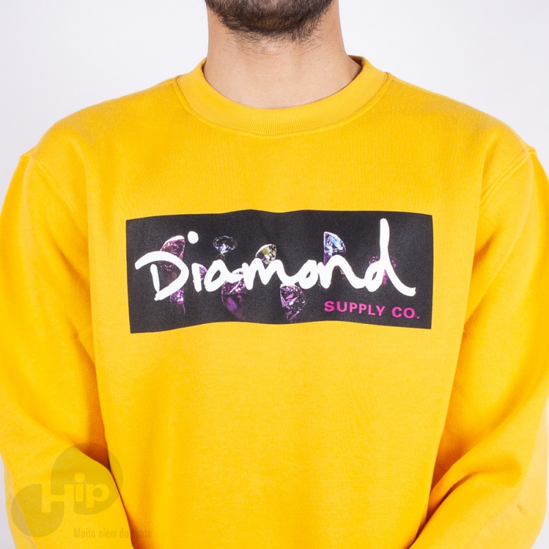 Moletom Diamond Colors Block Logo Amarelo