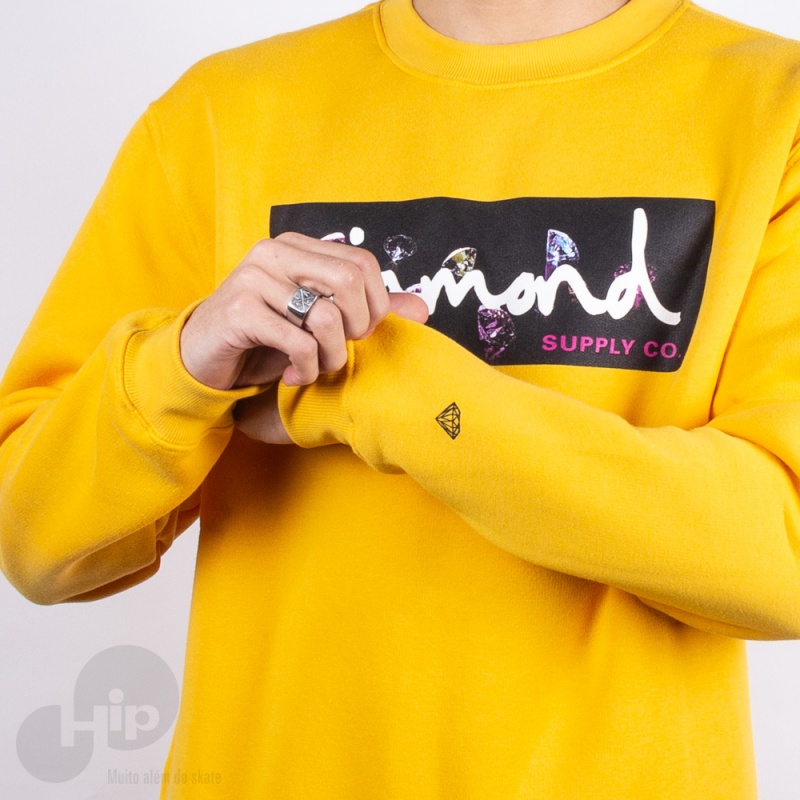 Moletom Diamond Colors Block Logo Amarelo