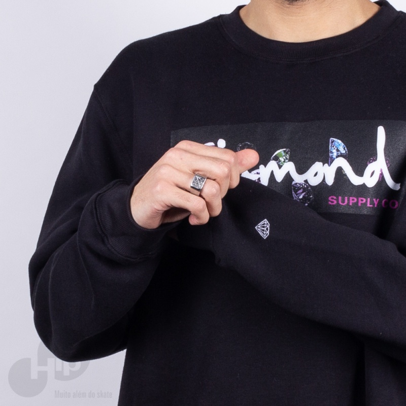 Moletom Diamond Colors Block Logo Preto