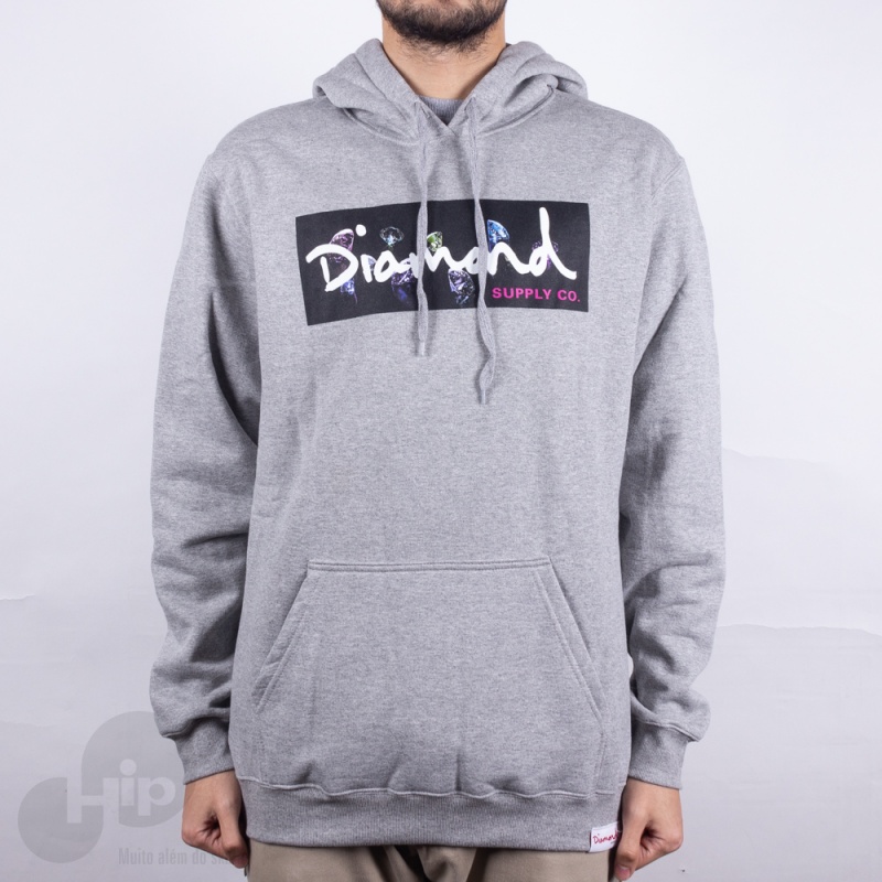 Moletom Diamond Colors Box Logo Cinza Claro