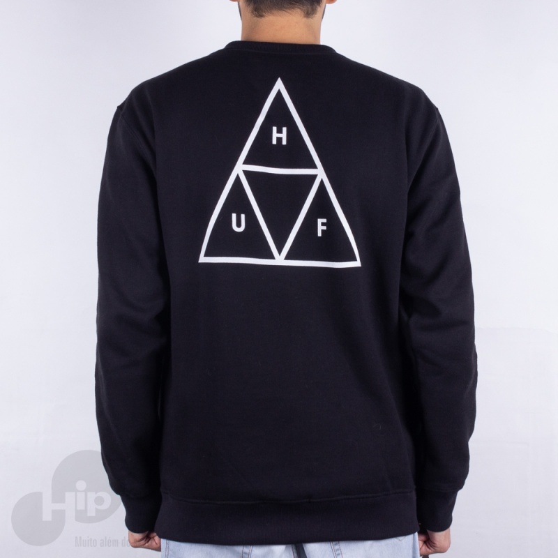 Moletom Huf Essentials Tt Logo Preto