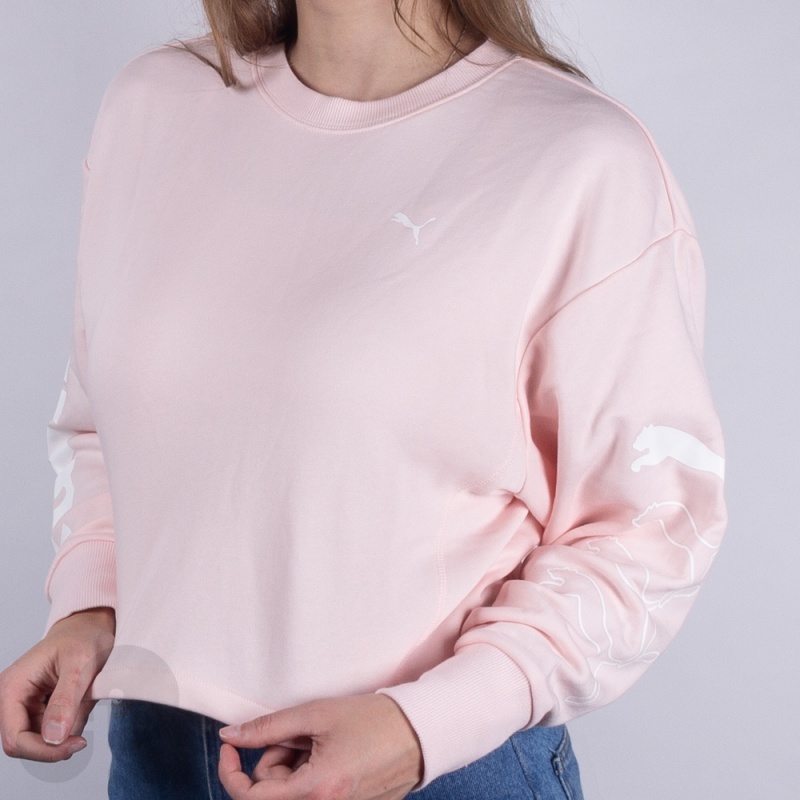 Moletom Puma Rebel Crew Sweat Rosa