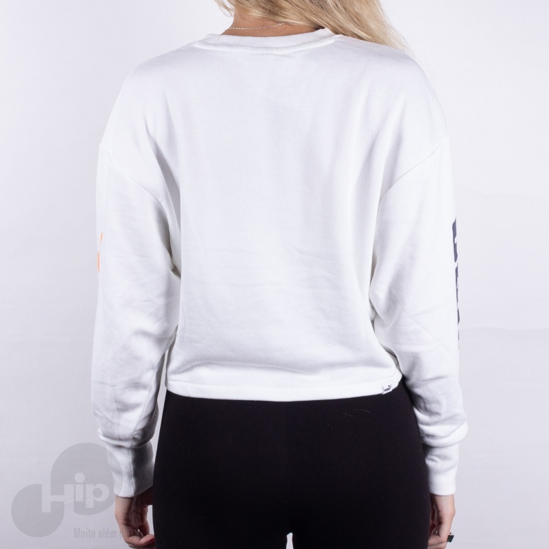 Moletom Puma Rebel Crew Sweat Tr Branco