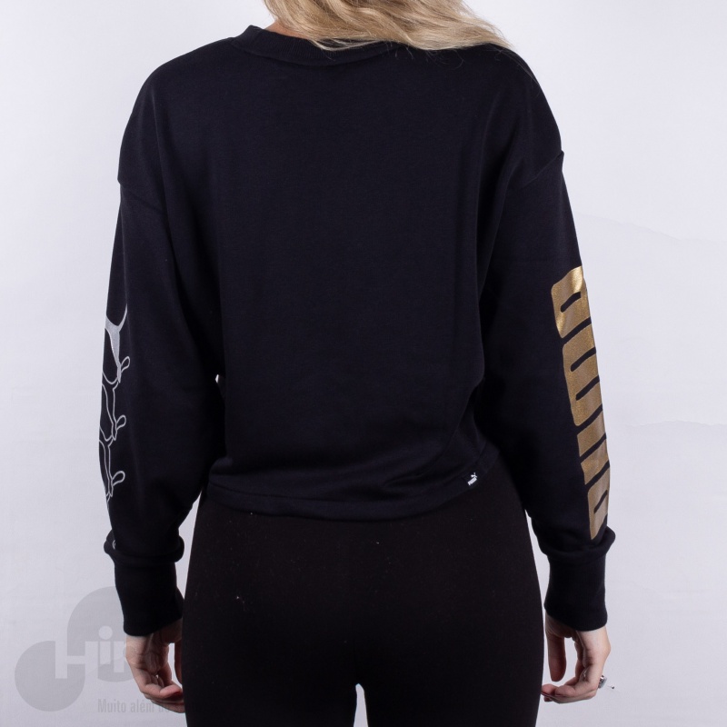 Moletom Puma Rebel Crew Sweat Tr Preto