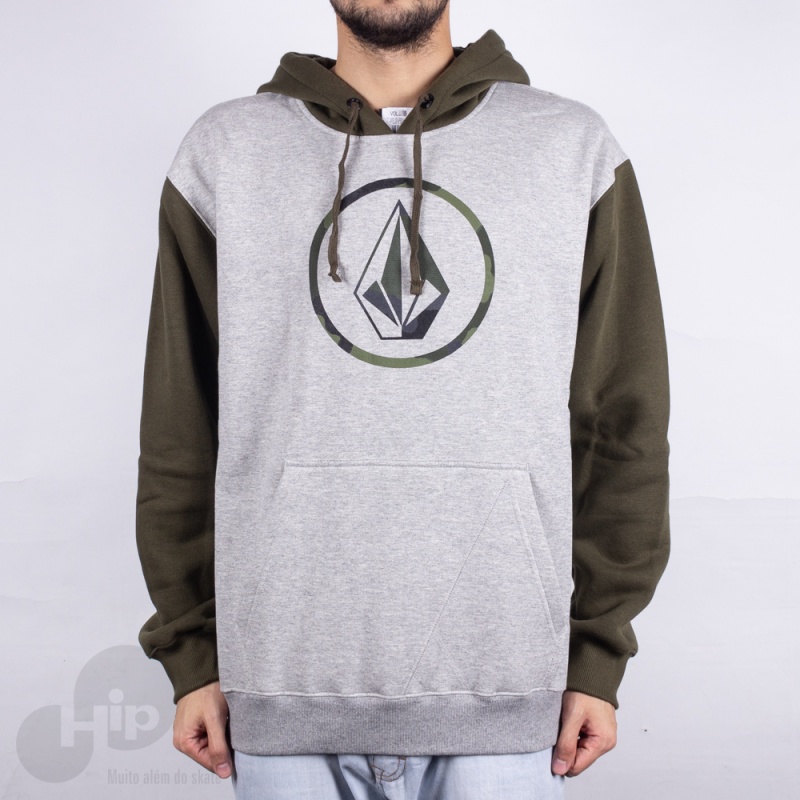 Moletom Volcom Stone Verde/Cinza Claro