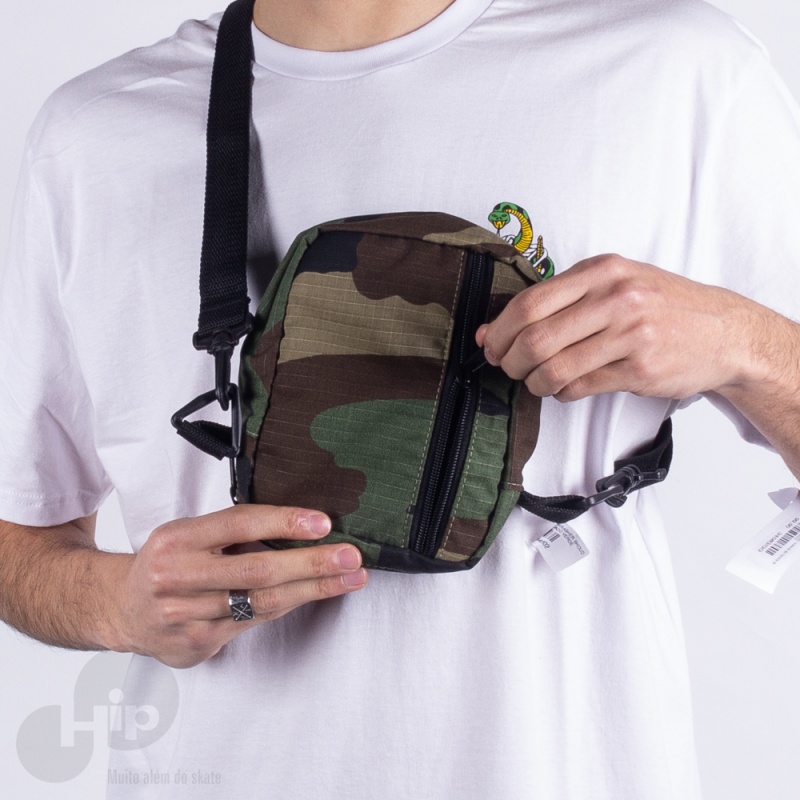 Pochete Thrasher Shouder Logo Camuflado Verde