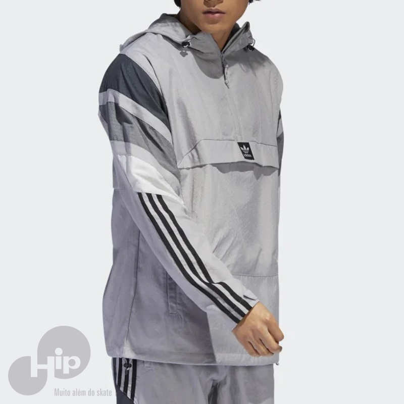 Quebra Vento Adidas 3ST Cinza Claro