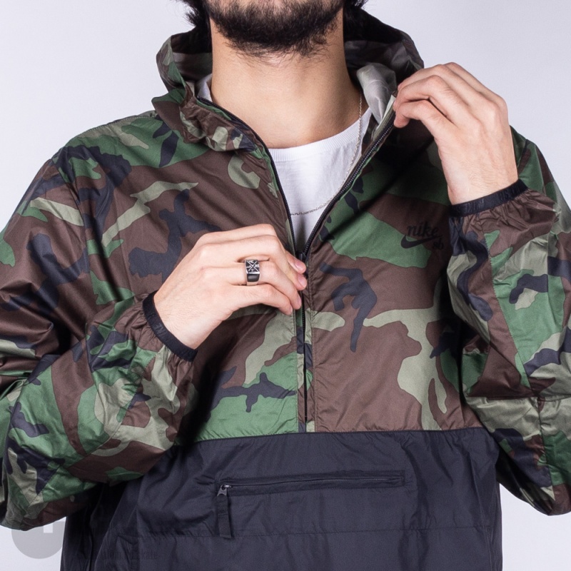 Quebra Vento Nike Bq3455-222 Camuflado Verde