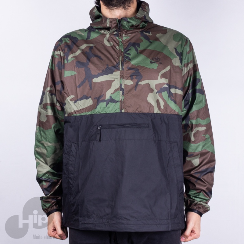 Quebra Vento Nike Bq3455 222 Camuflado Verde Loja HIP