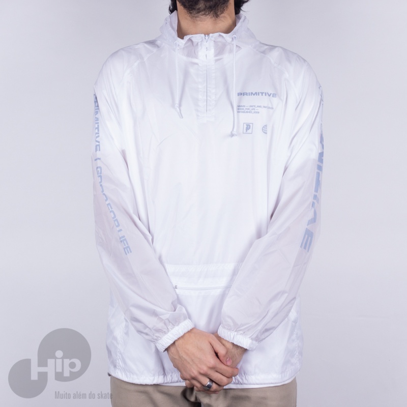 Quebra Vento Primitive Meta Anorak Branco