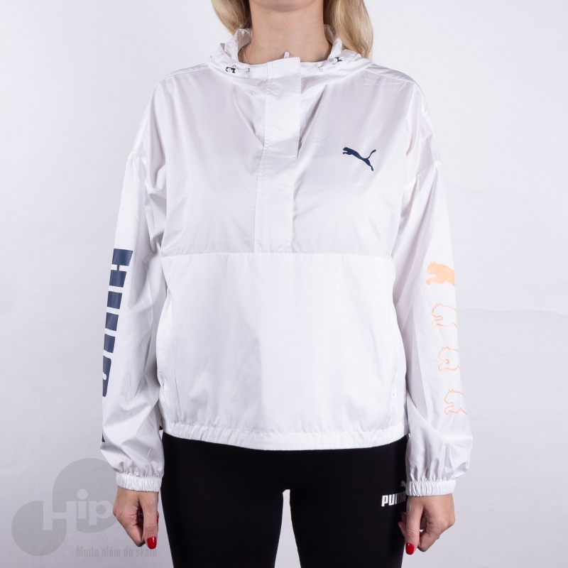 Quebra Vento Puma 1/2 Zip Jacket Branca