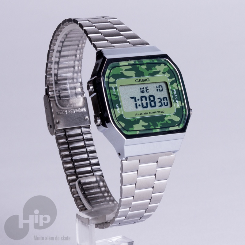 Relgio Casio A168Wec-3Df Prata e Camuflado