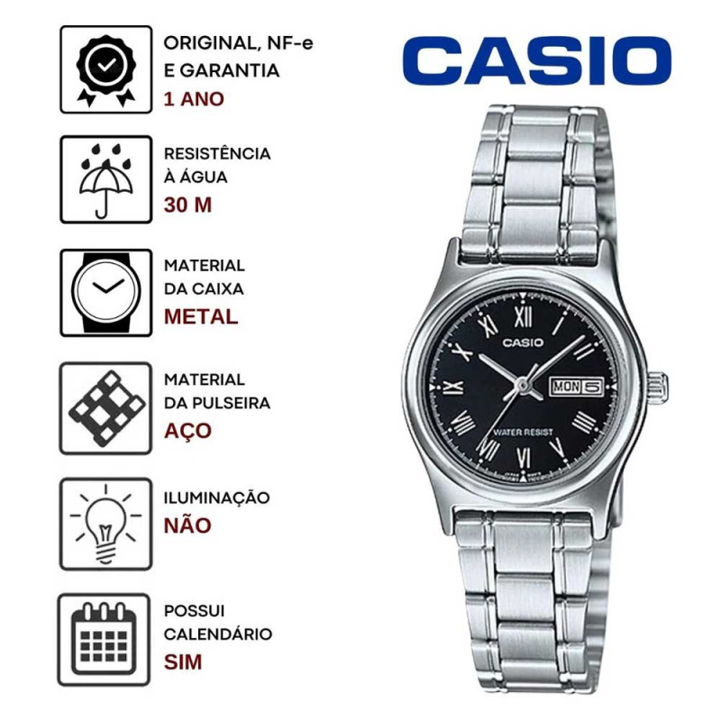 Relgio Casio LTP-V006D-1BUDF Prata