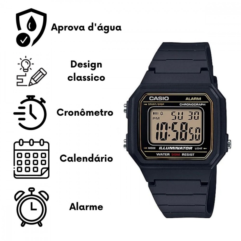 Relgio Casio W-217H-9AVDF-SC Preto
