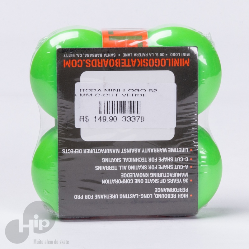 Roda Mini Logo 52Mm C-Cut Verde