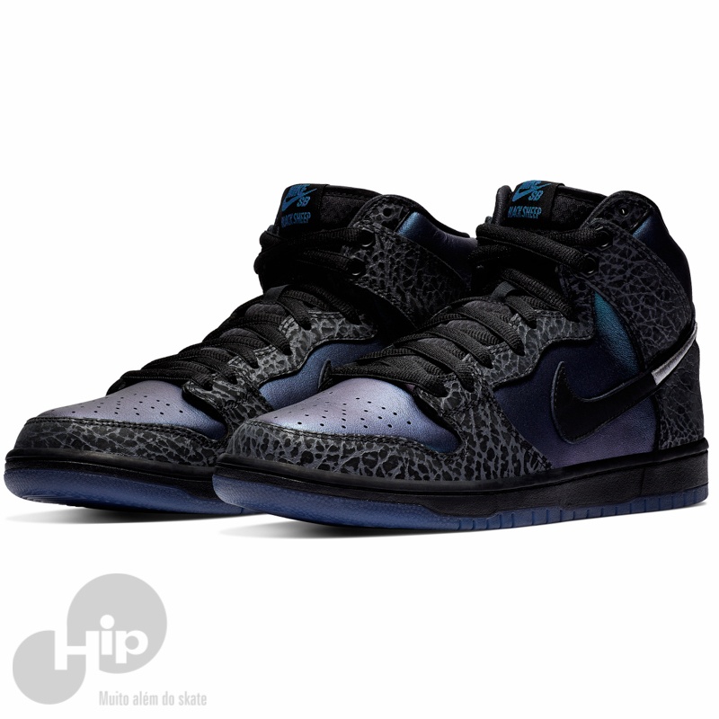 Tnis Nike SB Dunk High Black Hornet Preto